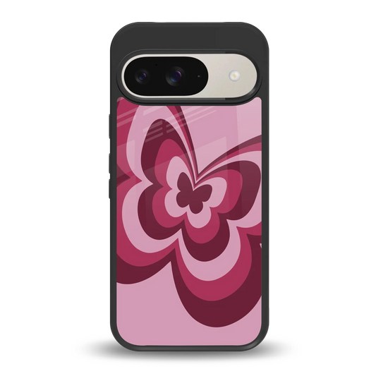 Y2K Magenta Butterfly back phone cover | glass case for google pixel 9