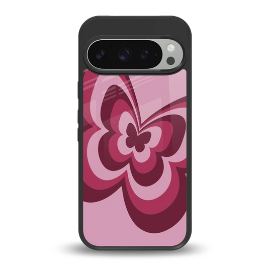 Y2K Magenta Butterfly back phone cover | glass case for google pixel 9 pro