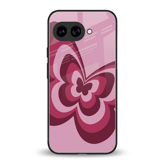 Y2K Magenta Butterfly back phone cover | glass case for google pixel 9a