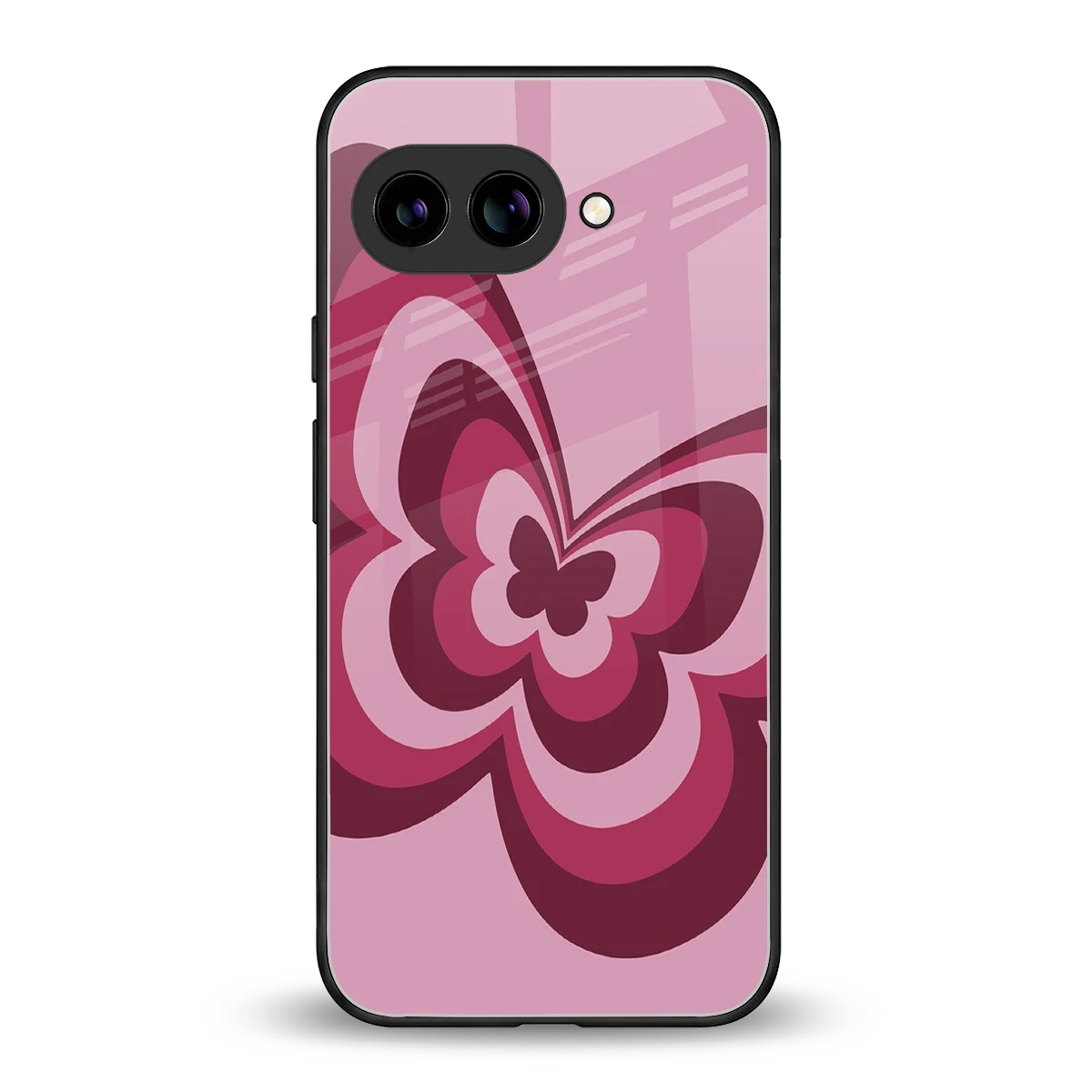 Y2K Magenta Butterfly back phone cover | glass case for google pixel 10a