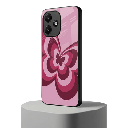 Y2K Magenta Butterfly redmi 12 5g mobile cover | shockproof glass phone case