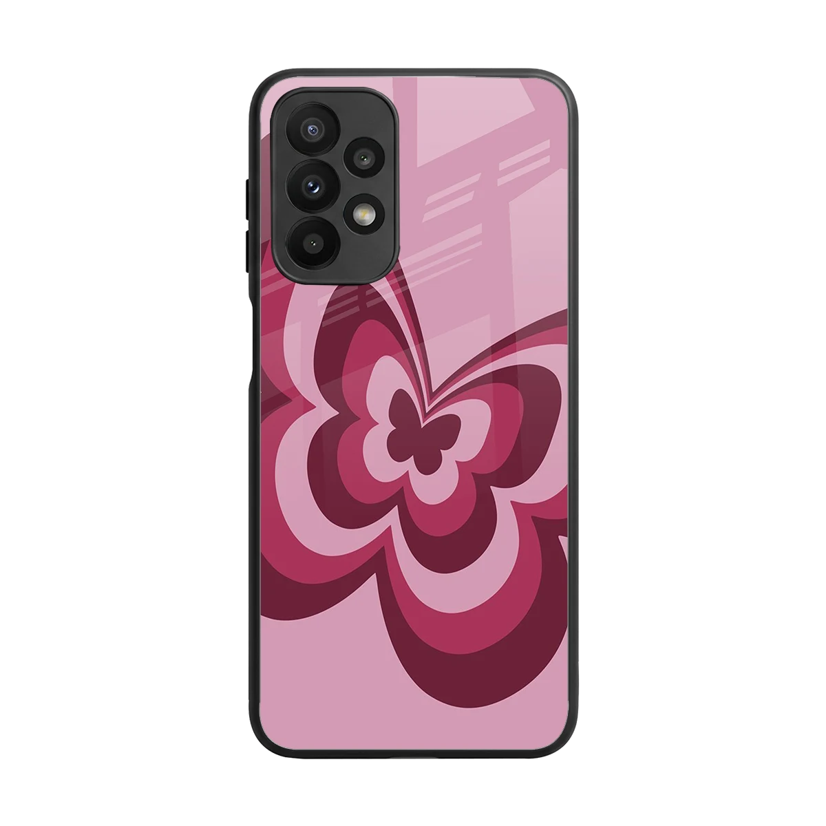Y2K Magenta Butterfly back phone cover | glass case for samsung galaxy a23