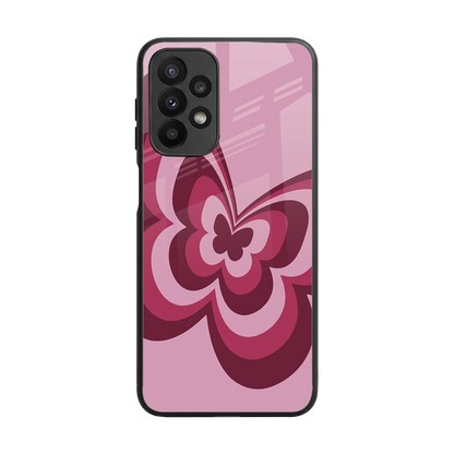 Y2K Magenta Butterfly back phone cover | glass case for samsung galaxy a23