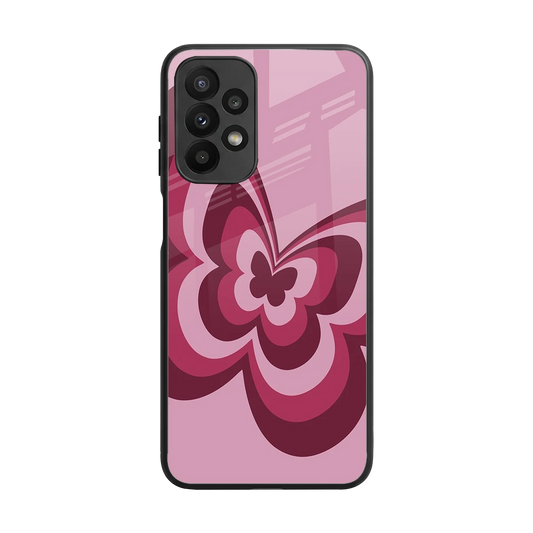 Y2K Magenta Butterfly back phone cover | glass case for samsung galaxy a23