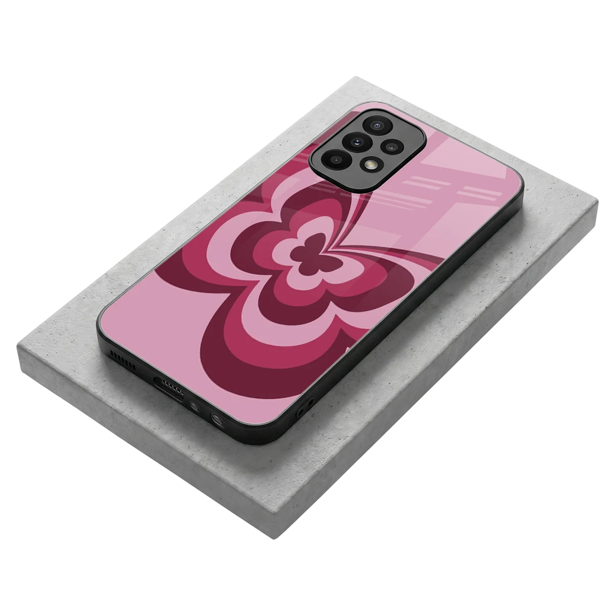 Y2K Magenta Butterfly stylish phone case for samsung galaxy a23 | glossy glass and slim fit