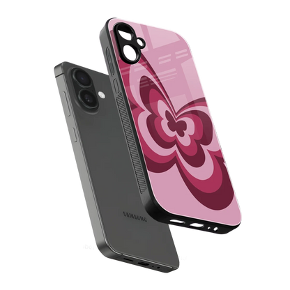 Y2K Magenta Butterfly sleek samsung galaxy a06 5g cover with tempered glass back and TPU edges