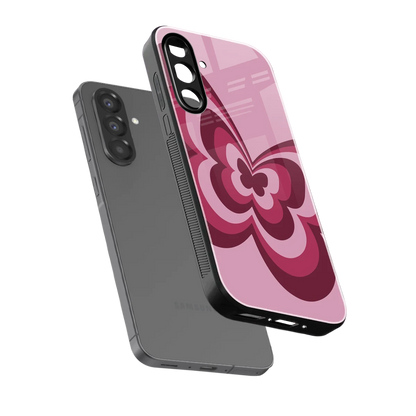 Y2K Magenta Butterfly sleek samsung galaxy a17 5g cover with tempered glass back and TPU edges