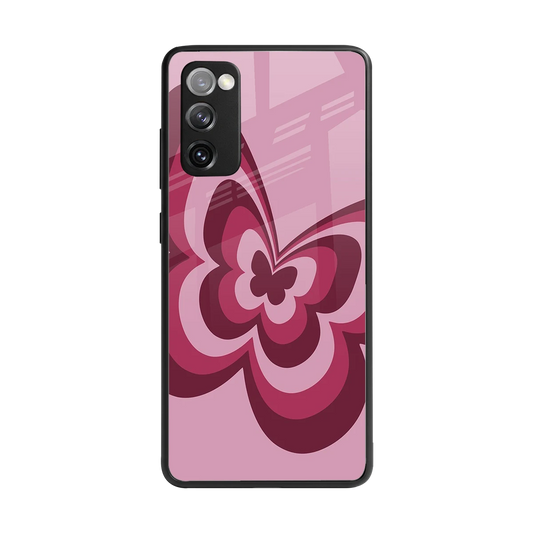 Y2K Magenta Butterfly back phone cover | glass case for samsung galaxy s20 fe
