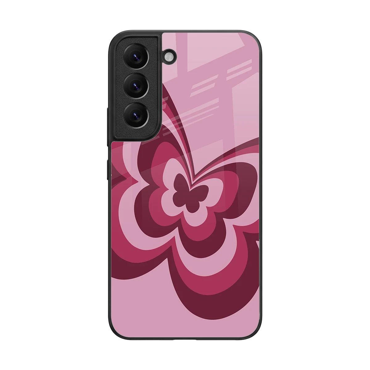 Y2K Magenta Butterfly back phone cover | glass case for samsung galaxy s22