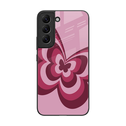 Y2K Magenta Butterfly back phone cover | glass case for samsung galaxy s22