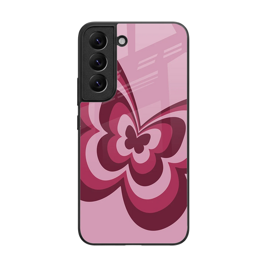 Y2K Magenta Butterfly back phone cover | glass case for samsung galaxy s22