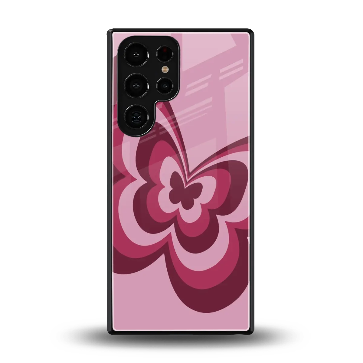 Y2K Magenta Butterfly back phone cover | glass case for samsung galaxy s25 ultra