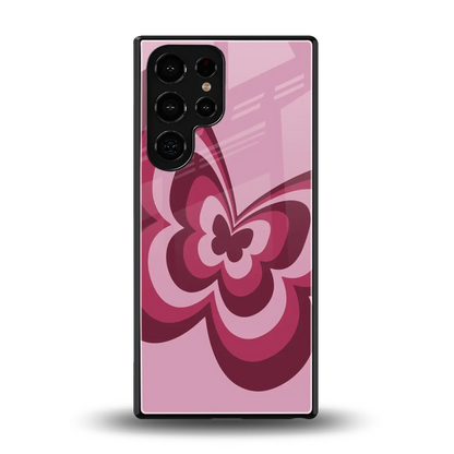 Y2K Magenta Butterfly back phone cover | glass case for samsung galaxy s25 ultra