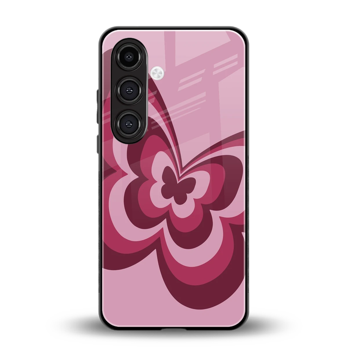 Y2K Magenta Butterfly back phone cover | glass case for samsung galaxy s24