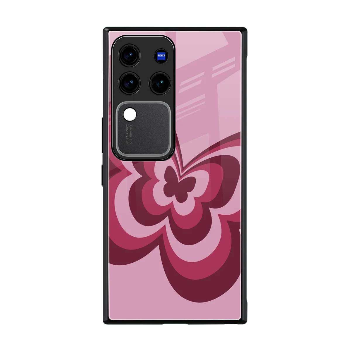 Y2K Magenta Butterfly back phone cover | glass case forvivo v30 pro