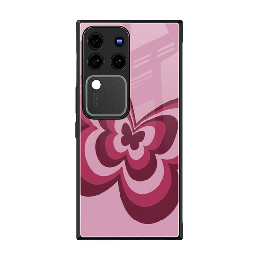 Y2K Magenta Butterfly back phone cover | glass case forvivo v30 pro