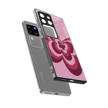 Y2K Magenta Butterfly sleekvivo v30 pro cover with tempered glass back and TPU edges