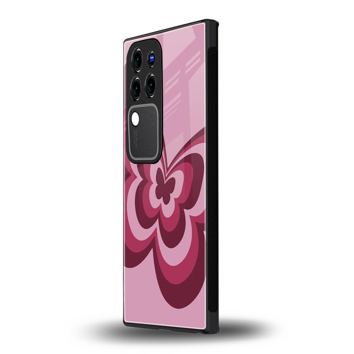 Y2K Magenta Butterflyvivo v30 pro mobile cover | shockproof glass phone case