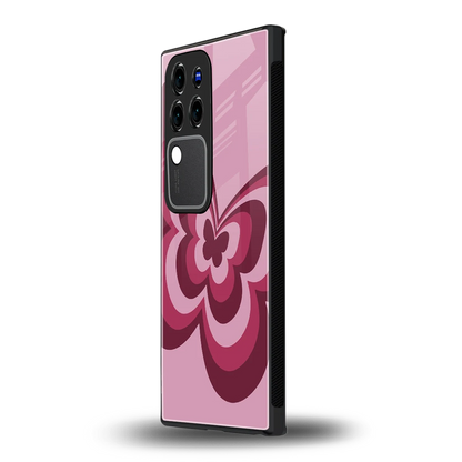 Y2K Magenta Butterflyvivo v30 pro mobile cover | shockproof glass phone case