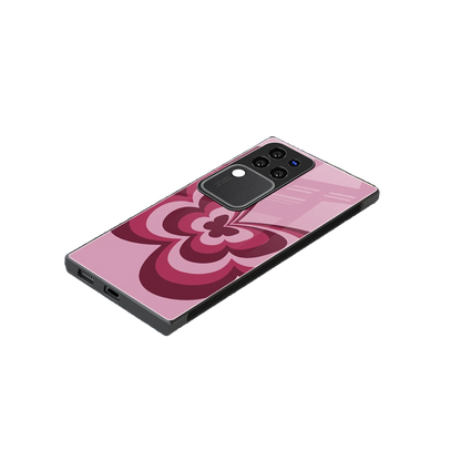 Y2K Magenta Butterfly stylish phone case forvivo v30 pro | glossy glass and slim fit