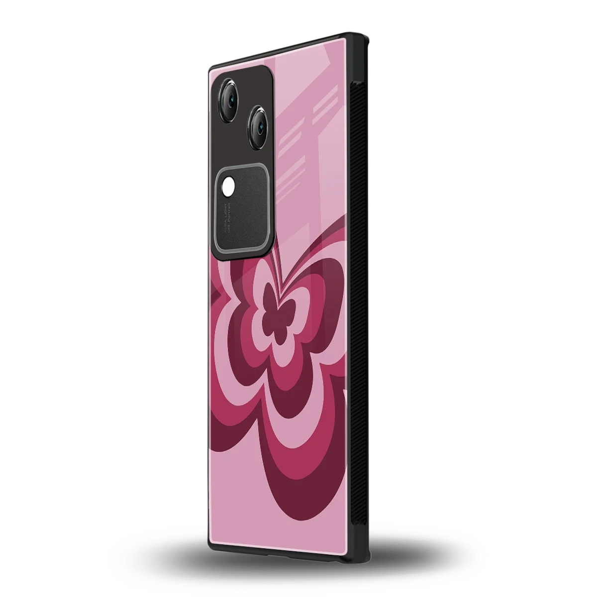 Y2K Magenta Butterfly vivo v30 mobile cover | shockproof glass phone case