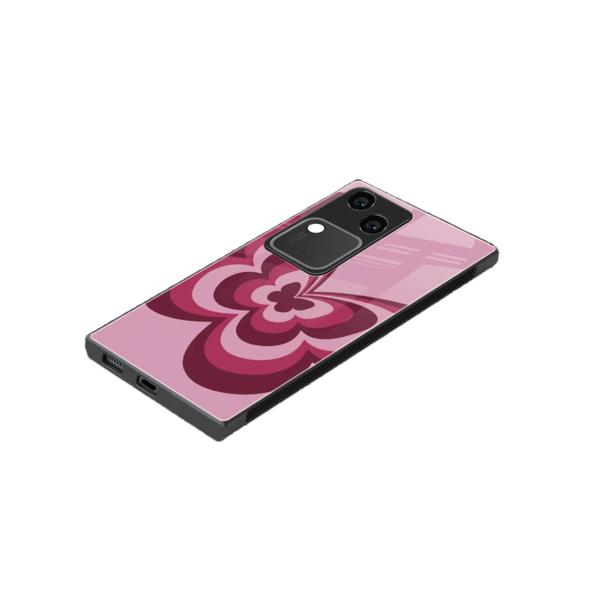 Y2K Magenta Butterfly stylish phone case for vivo v30 | glossy glass and slim fit