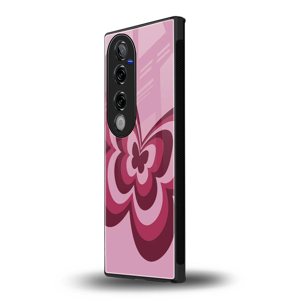 Y2K Magenta Butterfly vivo v40 pro mobile cover | shockproof glass phone case