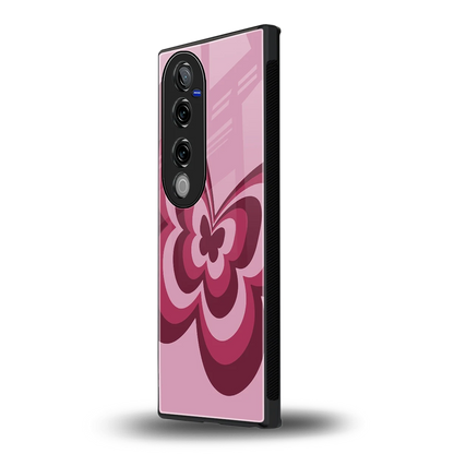 Y2K Magenta Butterfly vivo v40 pro mobile cover | shockproof glass phone case
