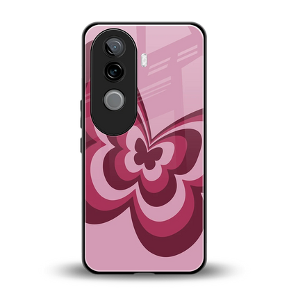 Y2K Magenta Butterfly back phone cover | glass case for vivo v40e