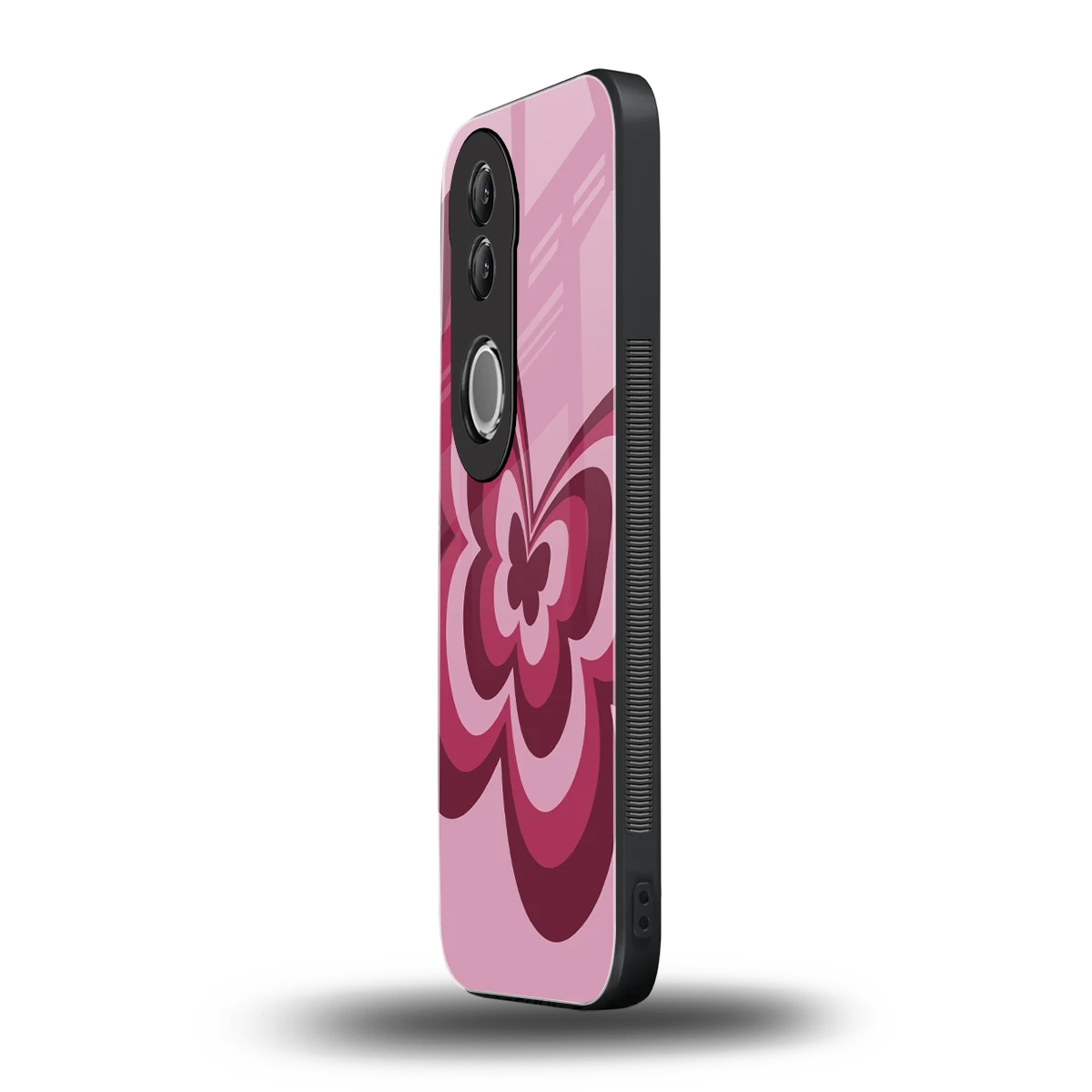 Y2K Magenta Butterfly vivo v50 mobile cover | shockproof glass phone case