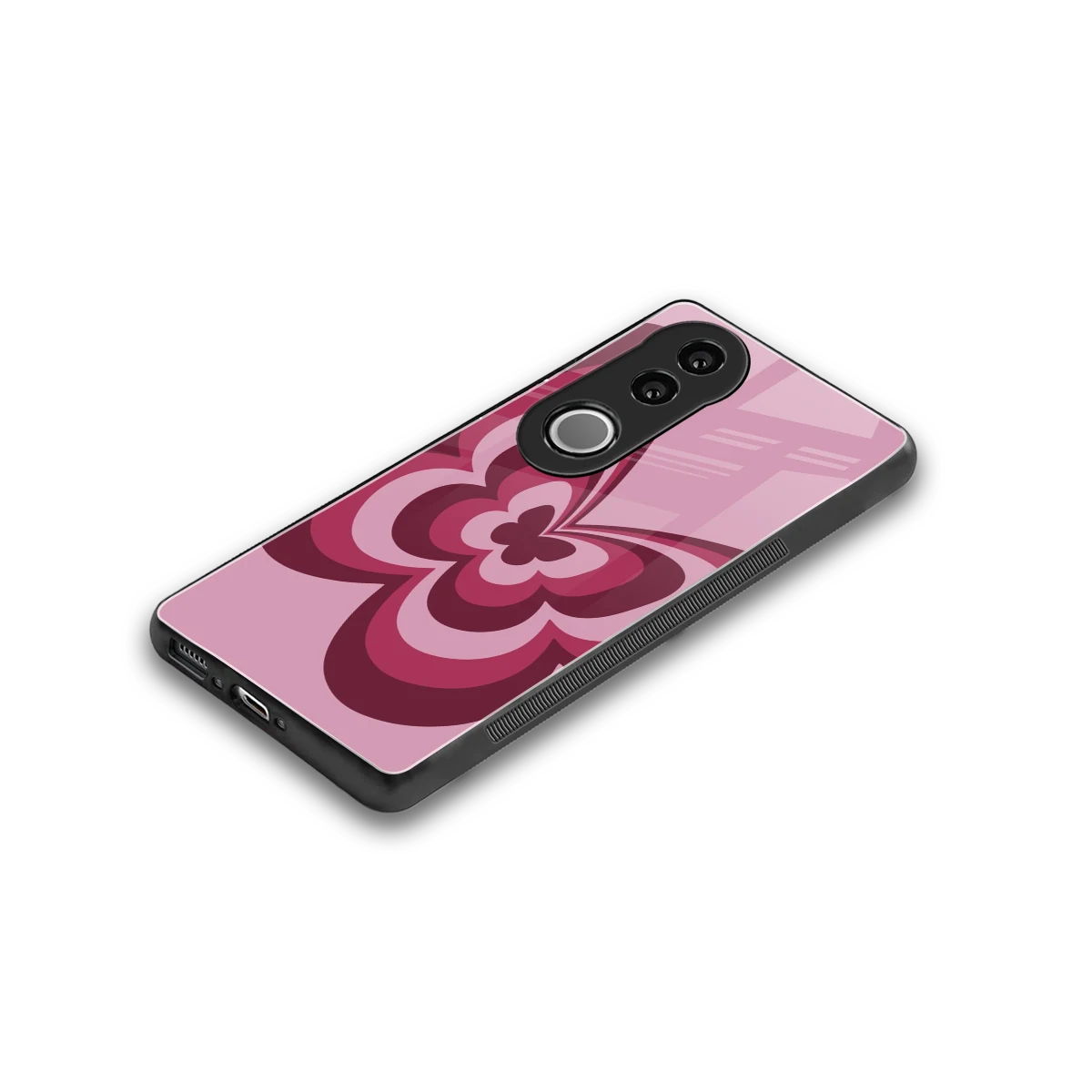 Y2K Magenta Butterfly stylish phone case for vivo v50 | glossy glass and slim fit