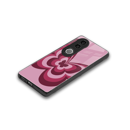 Y2K Magenta Butterfly stylish phone case for vivo v50 | glossy glass and slim fit