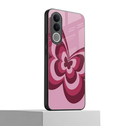 Y2K Magenta Butterfly vivo v70 fe mobile cover | shockproof glass phone case