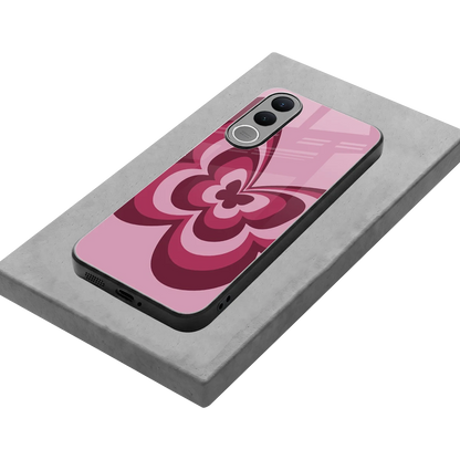 Y2K Magenta Butterfly stylish phone case for vivo v70 fe | glossy glass and slim fit