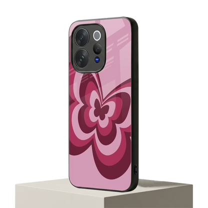 Y2K Magenta Butterfly vivo v70 mobile cover | shockproof glass phone case