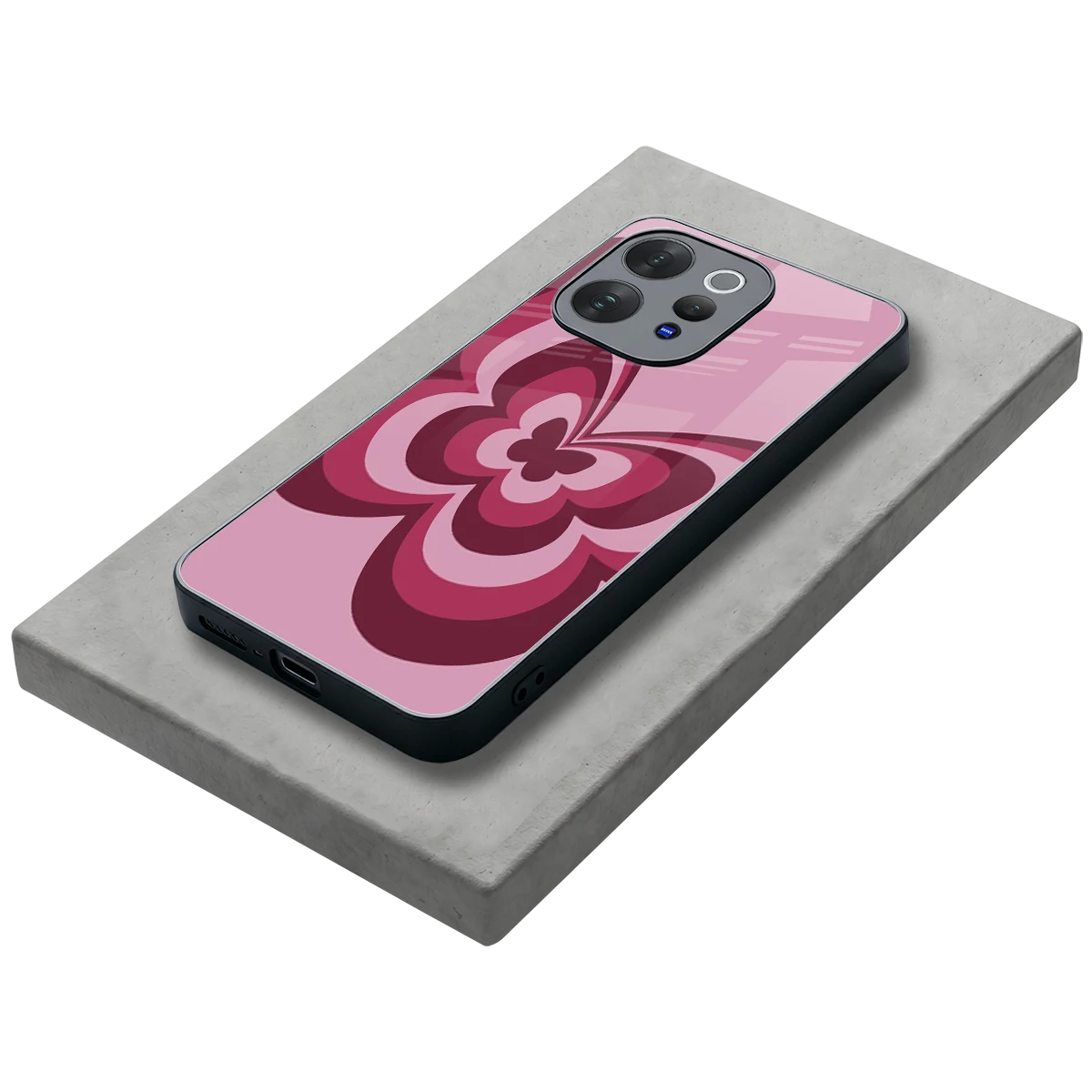 Y2K Magenta Butterfly stylish phone case for vivo v70 elite | glossy glass and slim fit
