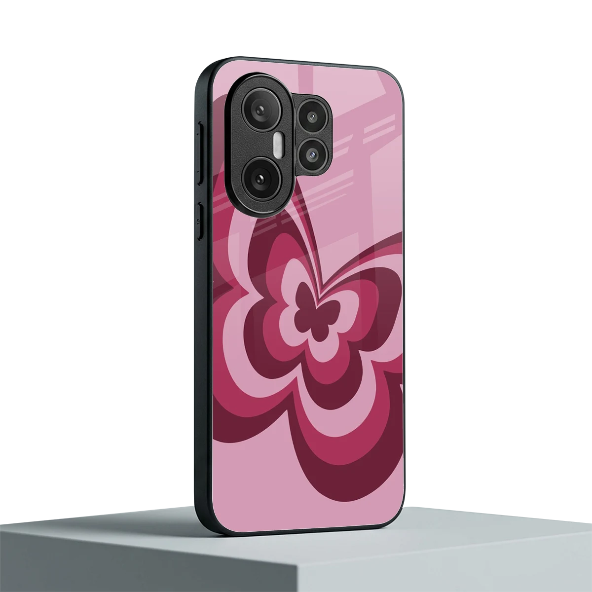 Y2K Magenta Butterfly vivo x200 fe mobile cover | shockproof glass phone case