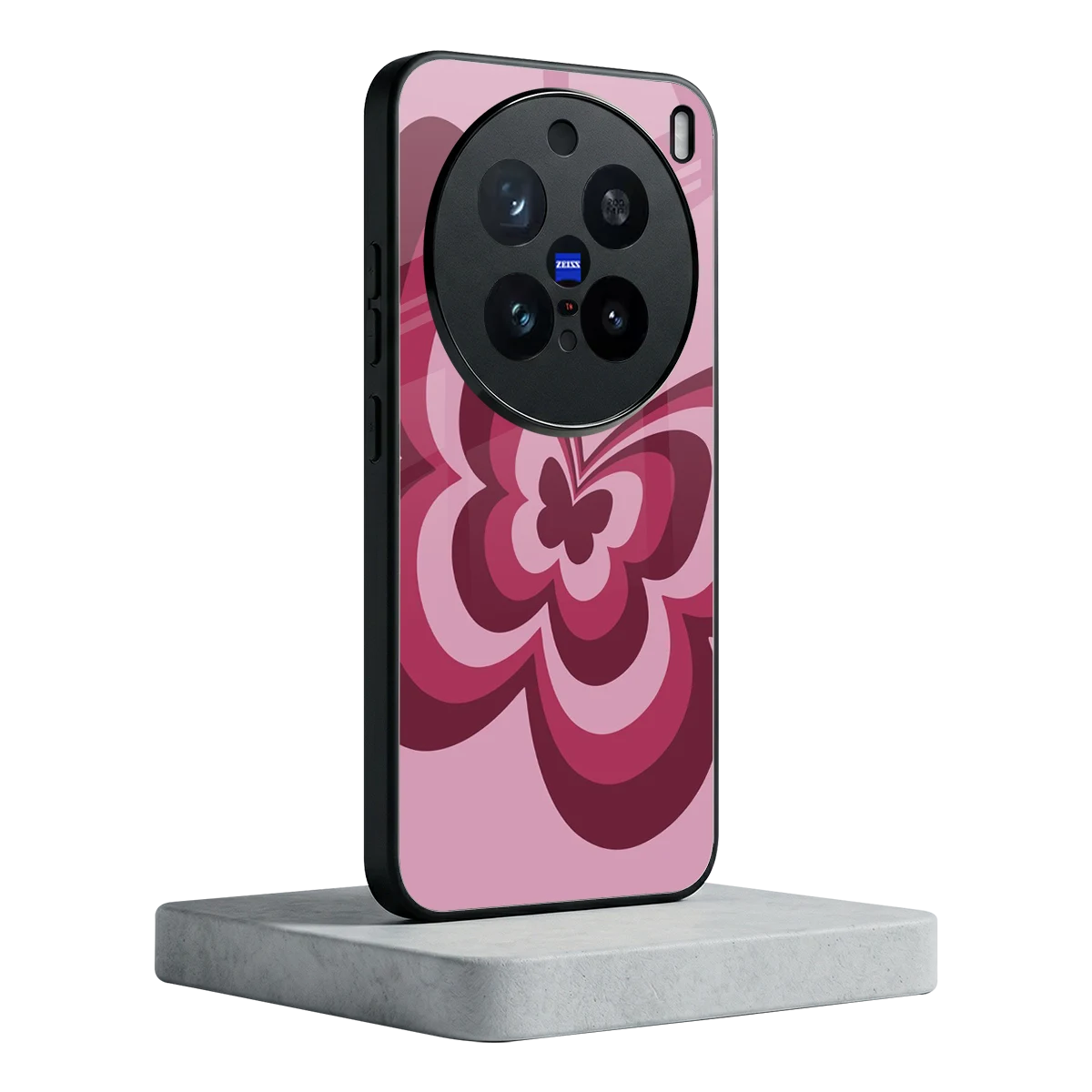 Y2K Magenta Butterfly vivo x200 pro mobile cover | shockproof glass phone case