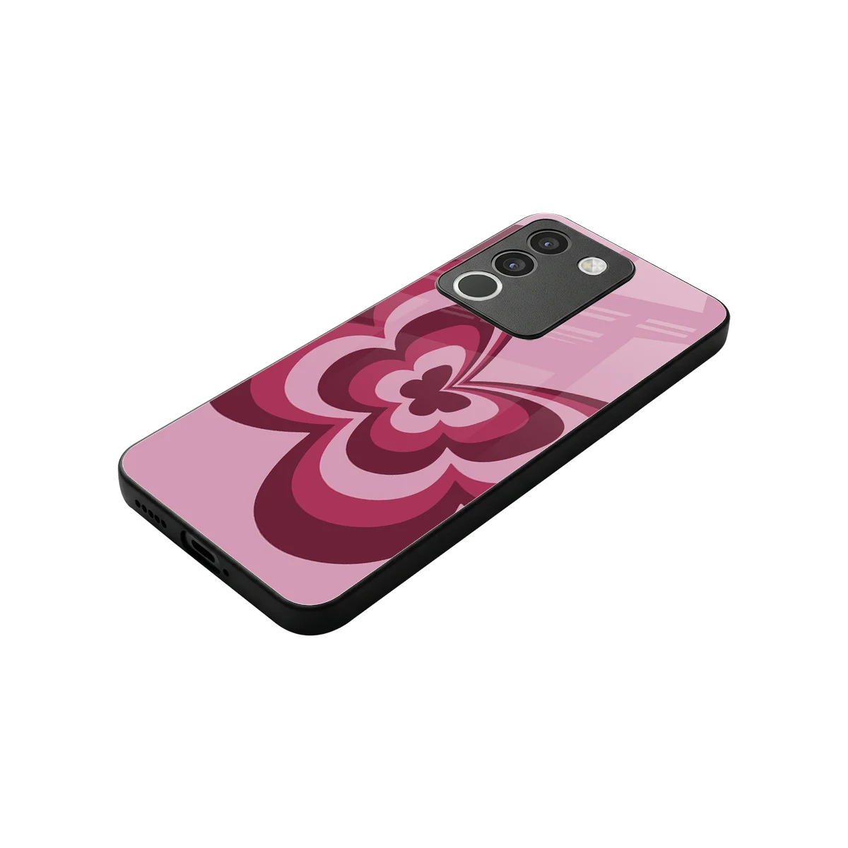 Y2K Magenta Butterfly stylish phone case for vivo y200 5g | glossy glass and slim fit