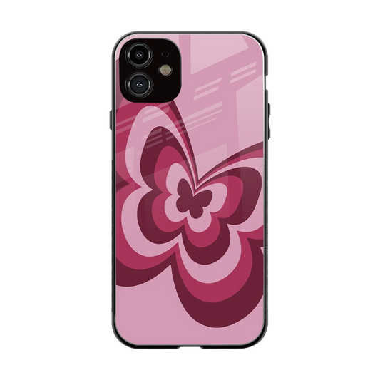 Y2K Magenta Butterfly back phone cover | glass case for iphone 12