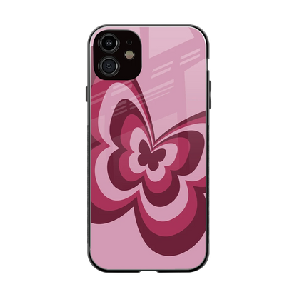 Y2K Magenta Butterfly back phone cover | glass case for iphone 11