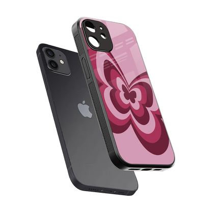 Y2K Magenta Butterfly sleek iphone 11 cover with tempered glass back and TPU edges