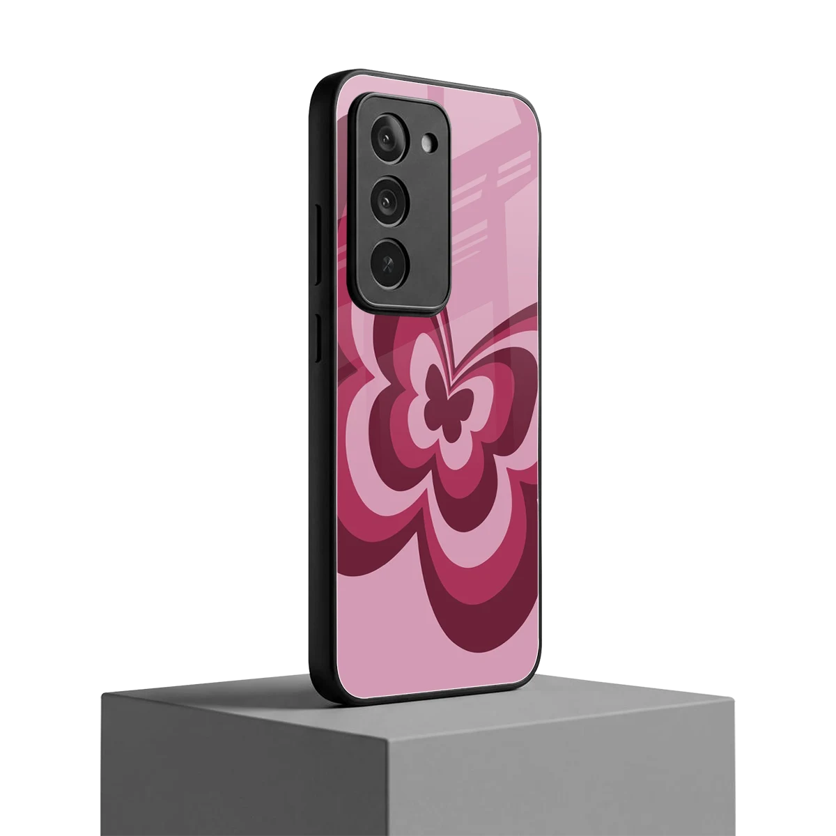 Y2K Magenta Butterfly redmi 15 5g mobile cover | shockproof glass phone case
