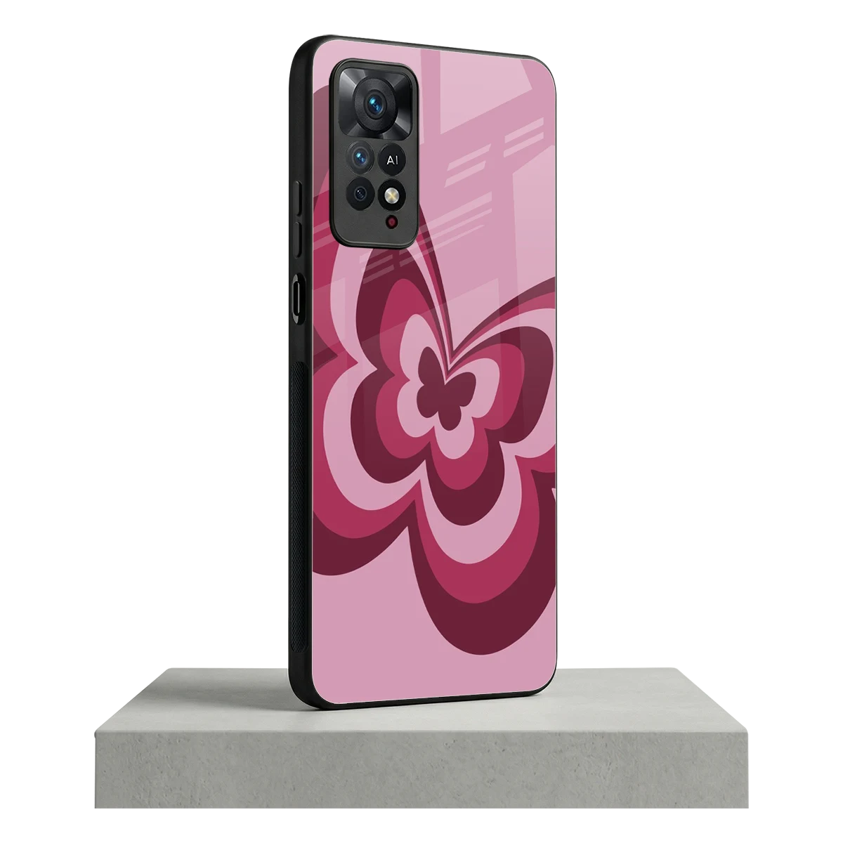 Y2K Magenta Butterfly redmi note 11 pro mobile cover | shockproof glass phone case