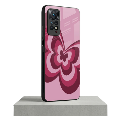 Y2K Magenta Butterfly redmi note 11 pro mobile cover | shockproof glass phone case