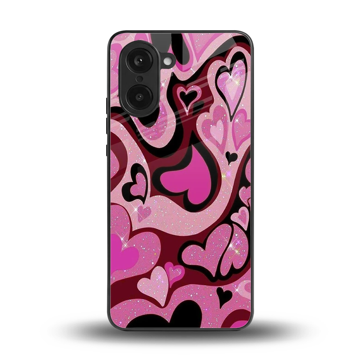 Y2K Magenta Meltdown Hearts back phone cover | glass case for oneplus nord ce5 5g