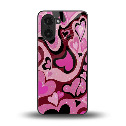 Y2K Magenta Meltdown Hearts back phone cover | glass case for oneplus nord ce5 5g