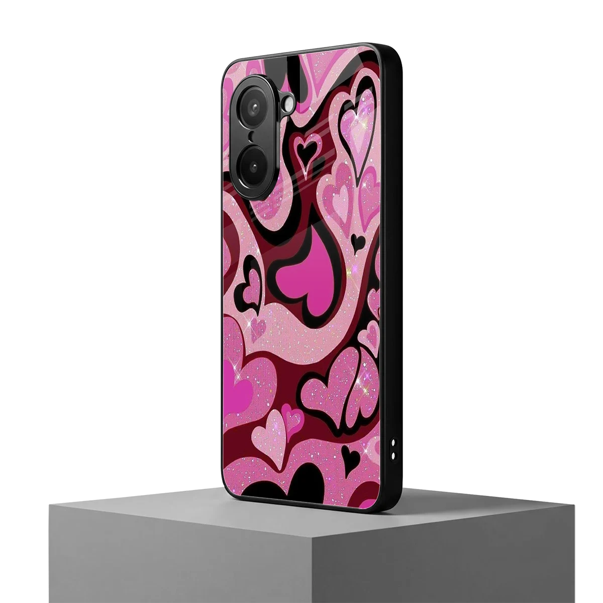 Y2K Magenta Meltdown Hearts oneplus nord ce5 5g mobile cover | shockproof glass phone case