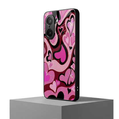 Y2K Magenta Meltdown Hearts oneplus nord ce5 5g mobile cover | shockproof glass phone case