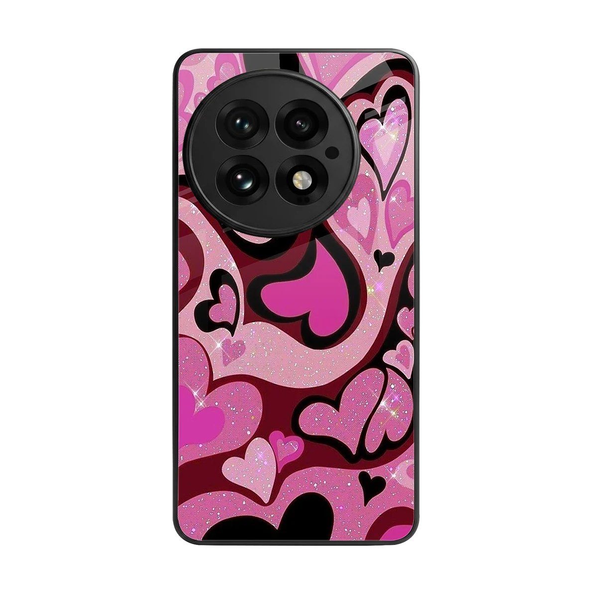 Y2K Magenta Meltdown Hearts back phone cover | glass case for oneplus 13